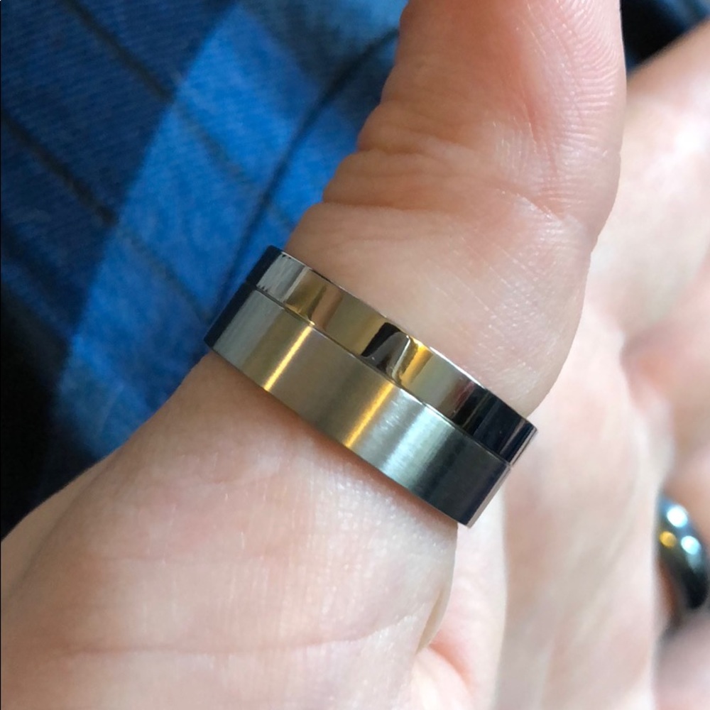 Brushed metal ring